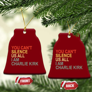 Charlie Kirk Ceramic Ornament Retro You Cant Silence Us All - Print Your Wear
