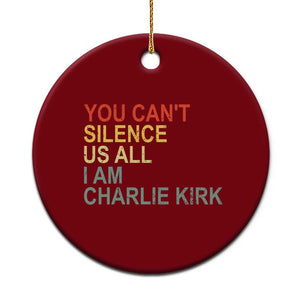 Charlie Kirk Ceramic Ornament Retro You Cant Silence Us All - Print Your Wear