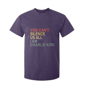 Charlie Kirk T Shirt For Kid Retro You Cant Silence Us All TS10 Purple Print Your Wear