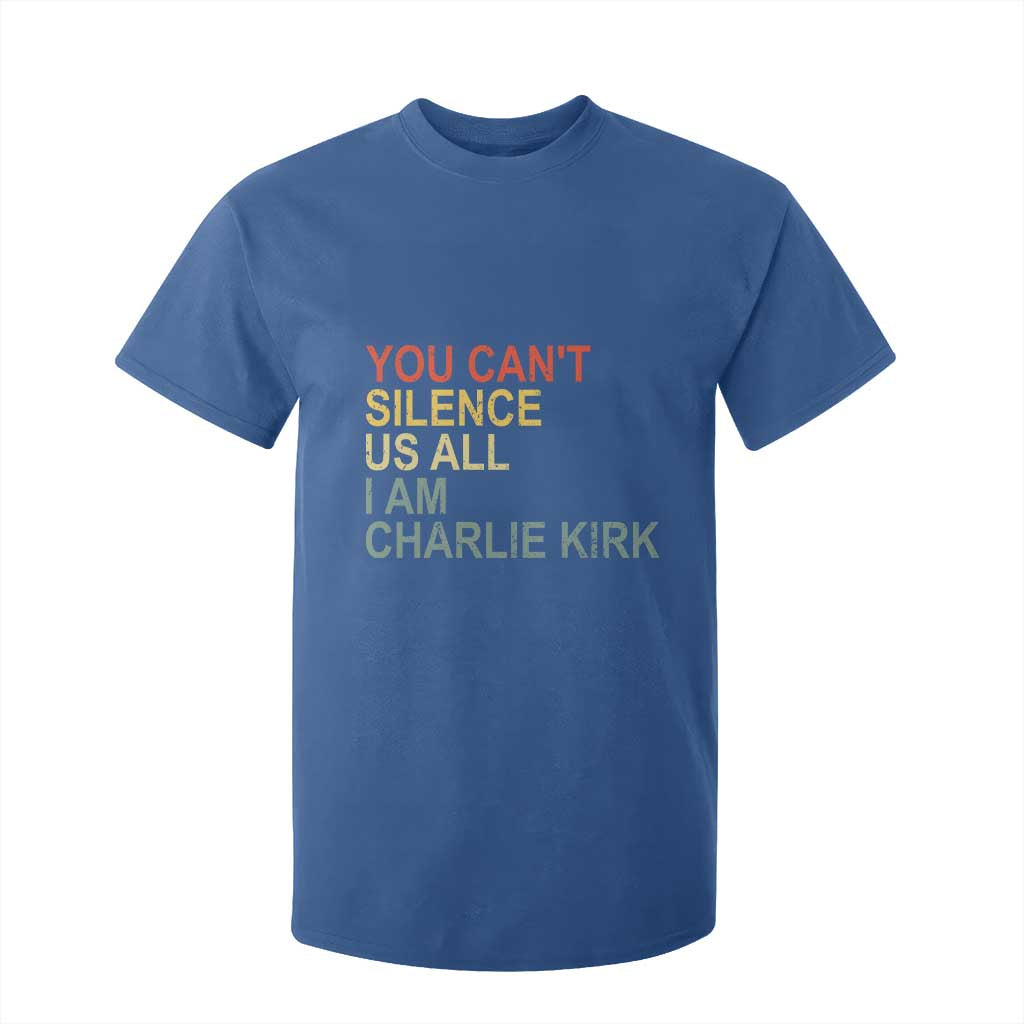 Charlie Kirk T Shirt For Kid Retro You Cant Silence Us All TS10 Royal Blue Print Your Wear