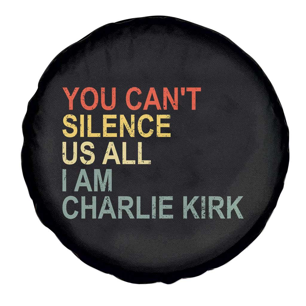 Charlie Kirk Spare Tire Cover Retro You Cant Silence Us All TS10 Print Your Wear