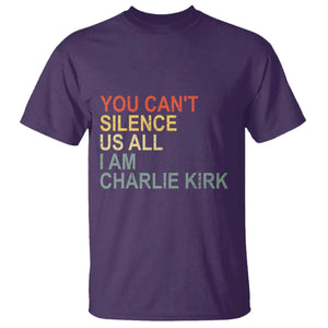 Charlie Kirk T Shirt Retro You Cant Silence Us All TS10 Purple Print Your Wear