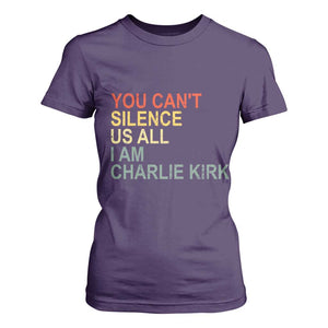 Charlie Kirk T Shirt For Women Retro You Cant Silence Us All TS10 Purple Print Your Wear