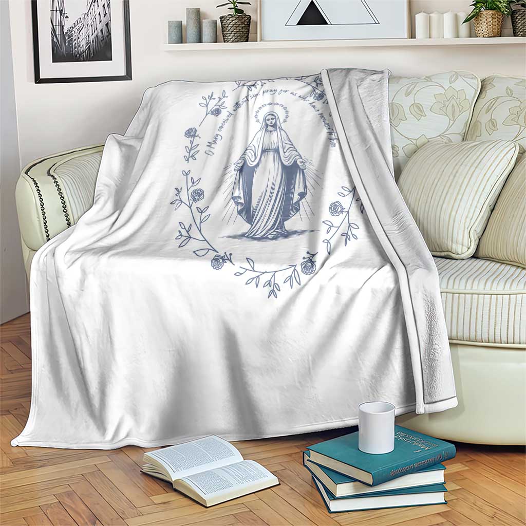 Marian Catholic Throw Blanket Virgin Mary Catholic Floral Women Religious TS10 Print Your Wear