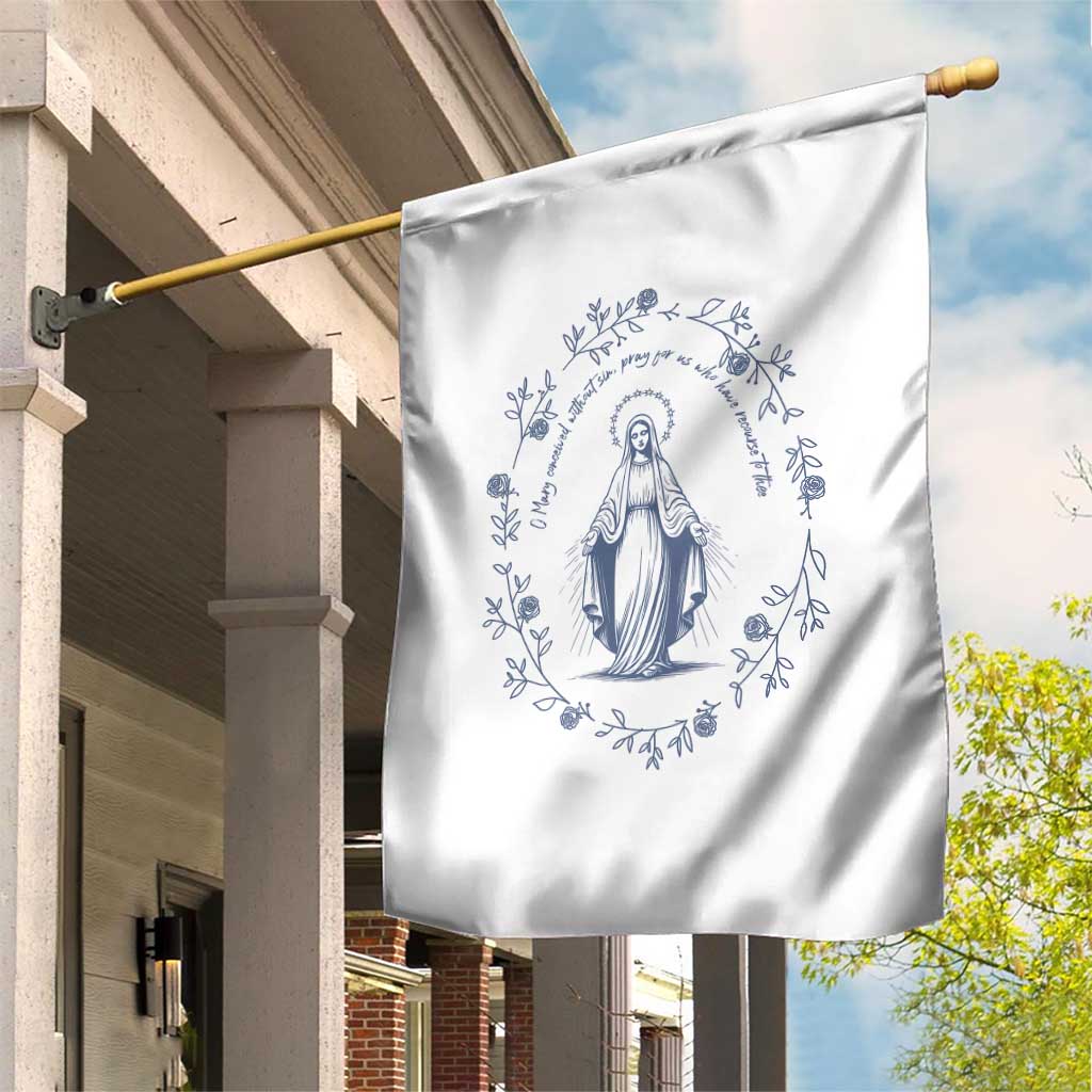 Marian Catholic Garden Flag Virgin Mary Catholic Floral Women Religious TS10 Print Your Wear