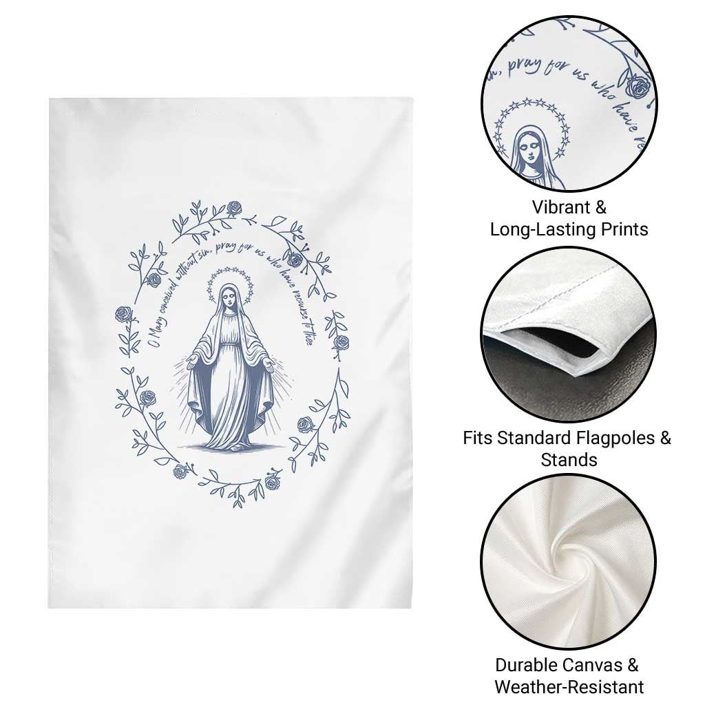 Marian Catholic Garden Flag Virgin Mary Catholic Floral Women Religious TS10 Print Your Wear