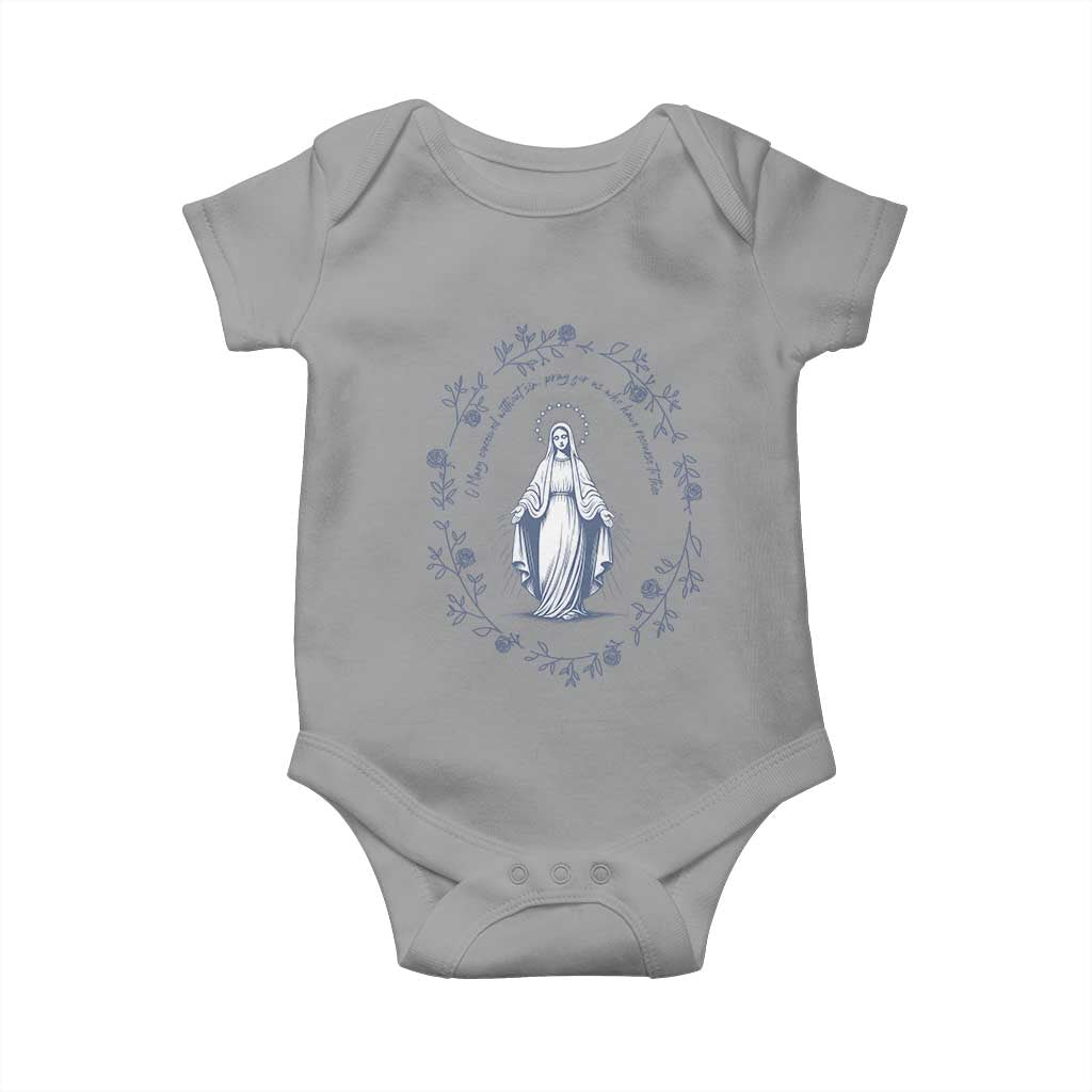 Marian Catholic Baby Onesie Virgin Mary Catholic Floral Women Religious TS10 Sport Gray Print Your Wear