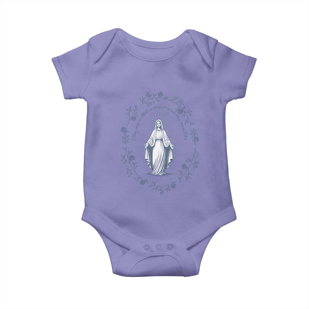 Marian Catholic Baby Onesie Virgin Mary Catholic Floral Women Religious TS10 Violet Print Your Wear