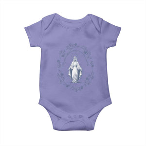 Marian Catholic Baby Onesie Virgin Mary Catholic Floral Women Religious TS10 Violet Print Your Wear
