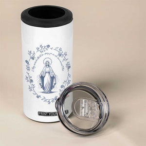 Marian Catholic 4 in 1 Can Cooler Tumbler Virgin Mary Catholic Floral Women Religious TS10 Print Your Wear