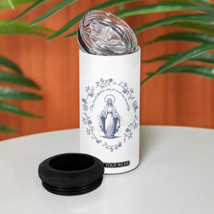 Marian Catholic 4 in 1 Can Cooler Tumbler Virgin Mary Catholic Floral Women Religious TS10 Print Your Wear