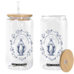 Marian Catholic Glass Can Virgin Mary Catholic Floral Women Religious TS10 Print Your Wear