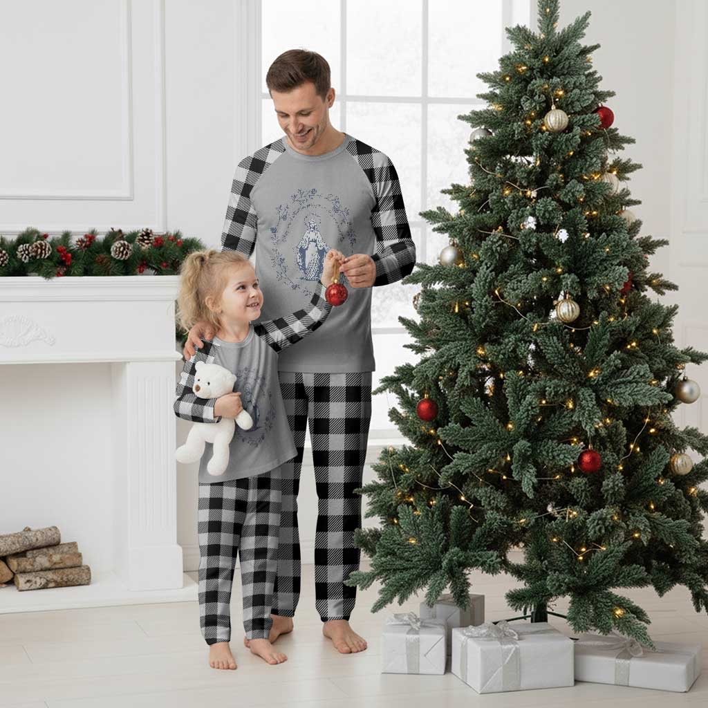 Marian Catholic Plaid Pajama Set Virgin Mary Catholic Floral Women Religious TS10 White Plaid Print Your Wear