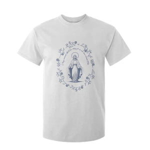 Marian Catholic T Shirt For Kid Virgin Mary Catholic Floral Women Religious TS10 White Print Your Wear