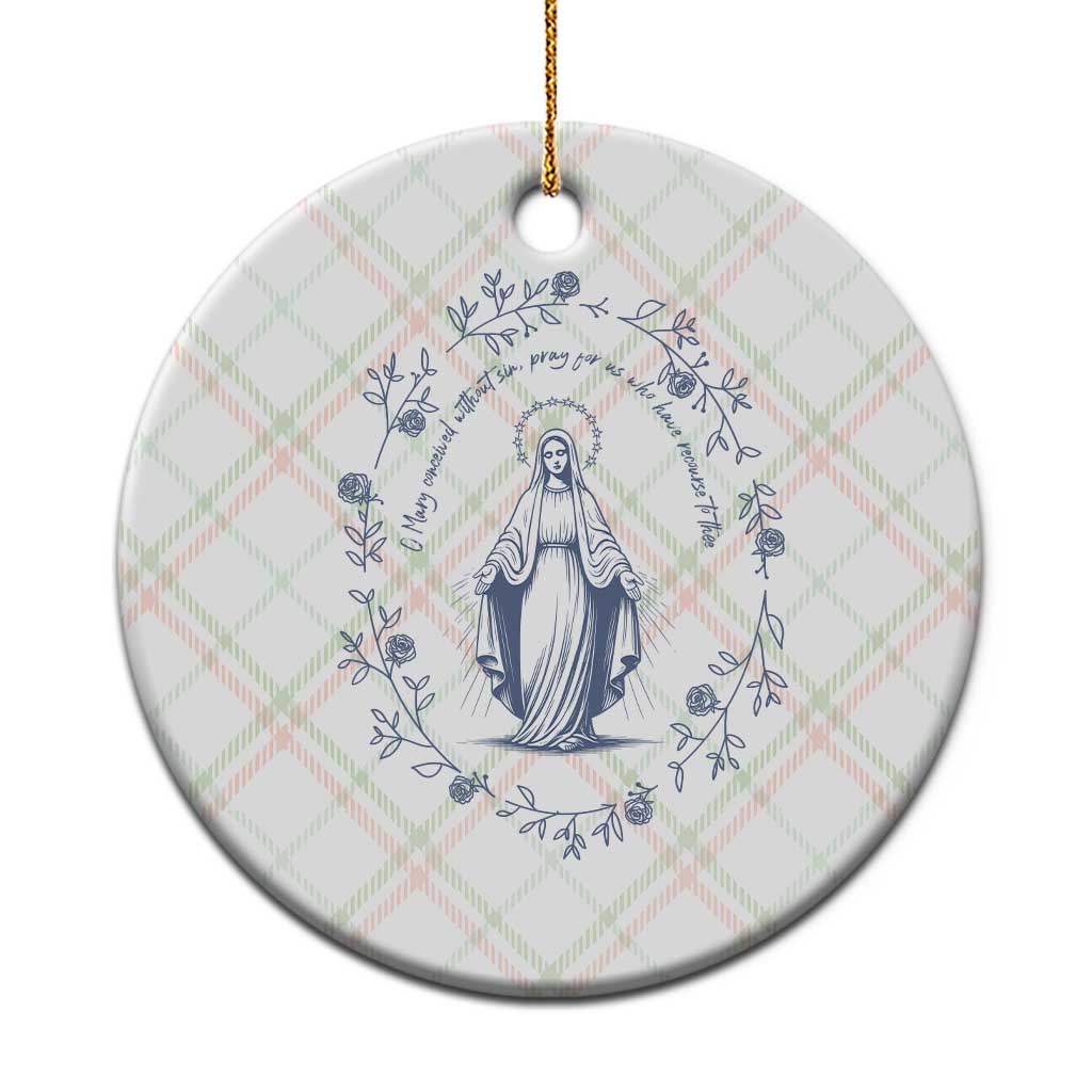 Marian Catholic Ceramic Ornament Virgin Mary Catholic Floral Women Religious TS10 1pc Christmas Plaid Print Your Wear