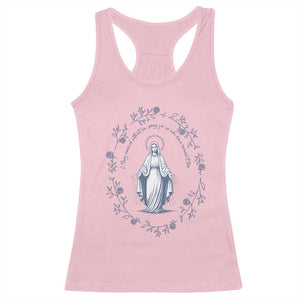 Marian Catholic Racerback Tank Top Virgin Mary Catholic Floral Women Religious TS10 Light Pink Print Your Wear