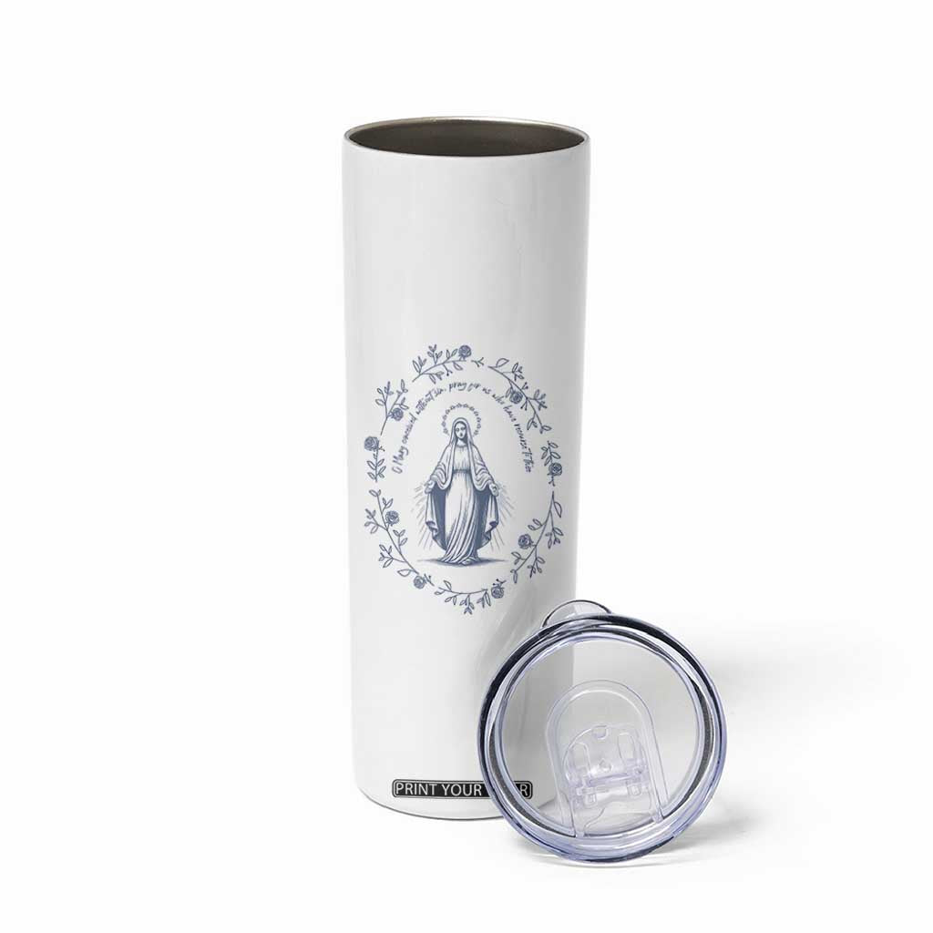 Marian Catholic Skinny Tumbler Virgin Mary Catholic Floral Women Religious TS10 Print Your Wear