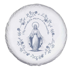 Marian Catholic Spare Tire Cover Virgin Mary Catholic Floral Women Religious TS10 Print Your Wear