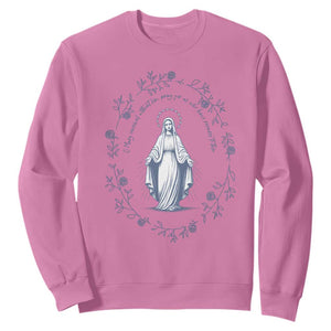 Marian Catholic Sweatshirt Virgin Mary Catholic Floral Women Religious TS10 Azalea Print Your Wear