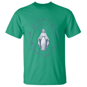 Marian Catholic T Shirt Virgin Mary Catholic Floral Women Religious TS10 Irish Green Print Your Wear
