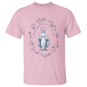 Marian Catholic T Shirt Virgin Mary Catholic Floral Women Religious TS10 Light Pink Print Your Wear