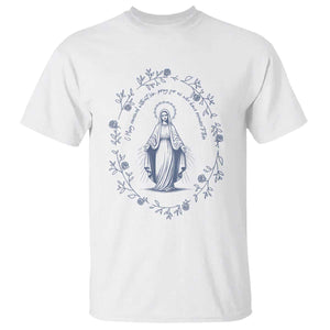 Marian Catholic T Shirt Virgin Mary Catholic Floral Women Religious TS10 White Print Your Wear