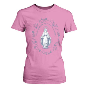 Marian Catholic T Shirt For Women Virgin Mary Catholic Floral Women Religious TS10 Azalea Print Your Wear
