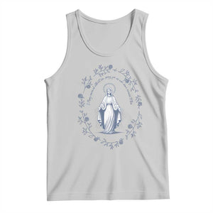 Marian Catholic Tank Top Virgin Mary Catholic Floral Women Religious TS10 Ash Print Your Wear