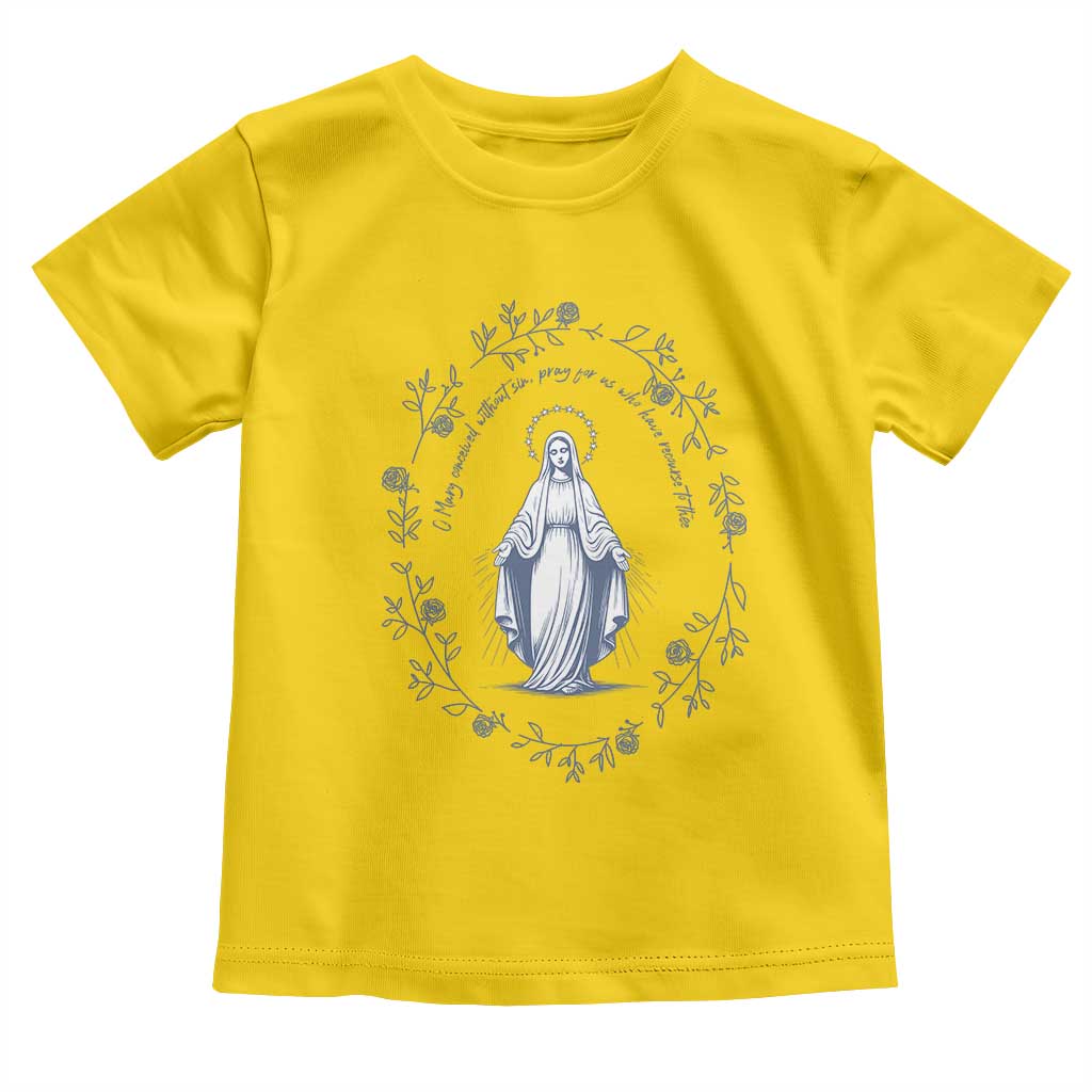 Marian Catholic Toddler T Shirt Virgin Mary Catholic Floral Women Religious TS10 Daisy Print Your Wear