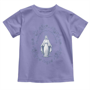 Marian Catholic Toddler T Shirt Virgin Mary Catholic Floral Women Religious TS10 Violet Print Your Wear