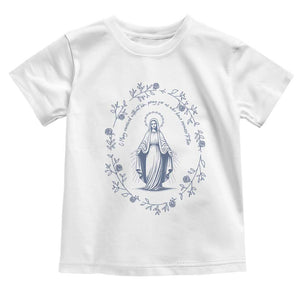 Marian Catholic Toddler T Shirt Virgin Mary Catholic Floral Women Religious TS10 White Print Your Wear