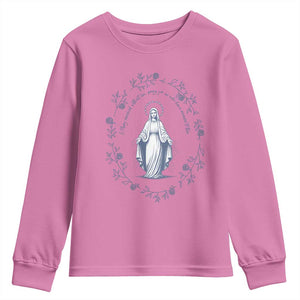 Marian Catholic Youth Sweatshirt Virgin Mary Catholic Floral Women Religious TS10 Azalea Print Your Wear