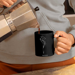 Virgin Mary Coffee Mug Minimalist Marian Catholic Holy Mother Cross TS10 Print Your Wear