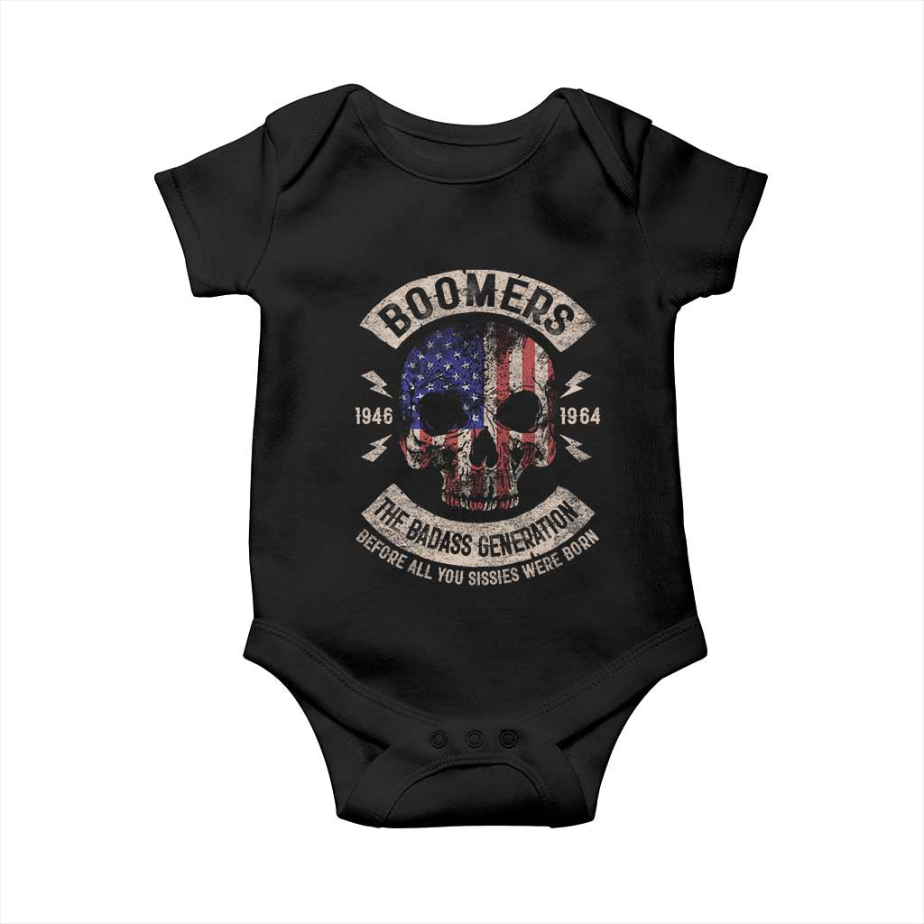 Boomers Generation Baby Onesie Before All You Sissie Were Born Skull USA Flag TS10 Black Print Your Wear