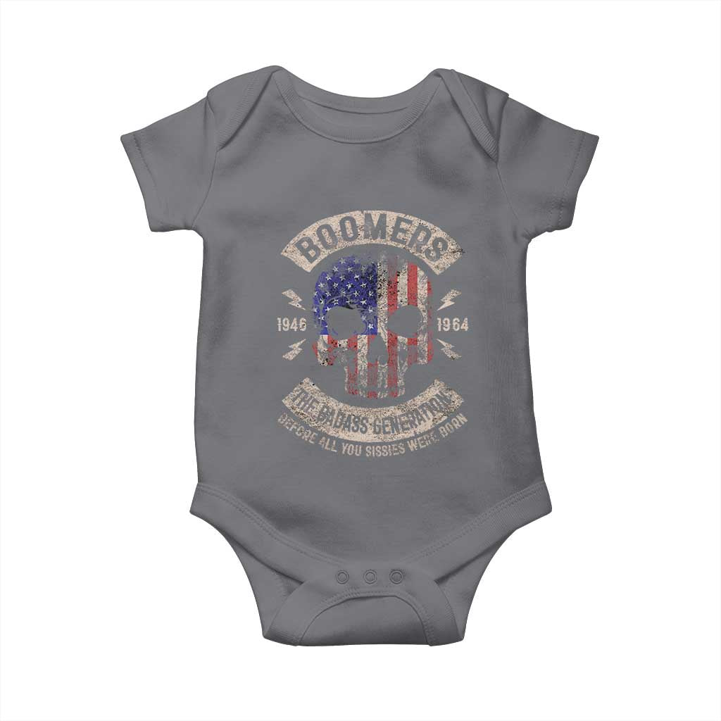 Boomers Generation Baby Onesie Before All You Sissie Were Born Skull USA Flag TS10 Charcoal Print Your Wear