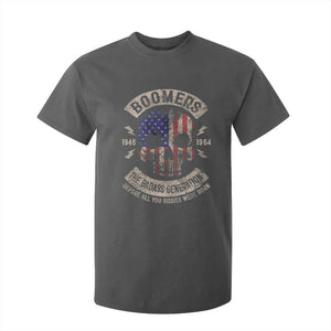 Boomers Generation T Shirt For Kid Before All You Sissie Were Born Skull USA Flag TS10 Dark Heather Print Your Wear