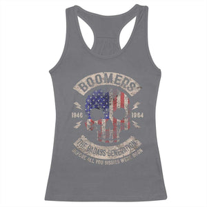 Boomers Generation Racerback Tank Top Before All You Sissie Were Born Skull USA Flag TS10 Charcoal Print Your Wear