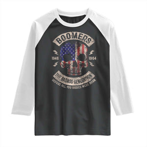 Boomers Generation Raglan Shirt Before All You Sissie Were Born Skull USA Flag TS10 Black White Print Your Wear