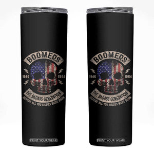 Boomers Generation Skinny Tumbler Before All You Sissie Were Born Skull USA Flag TS10 Black Print Your Wear