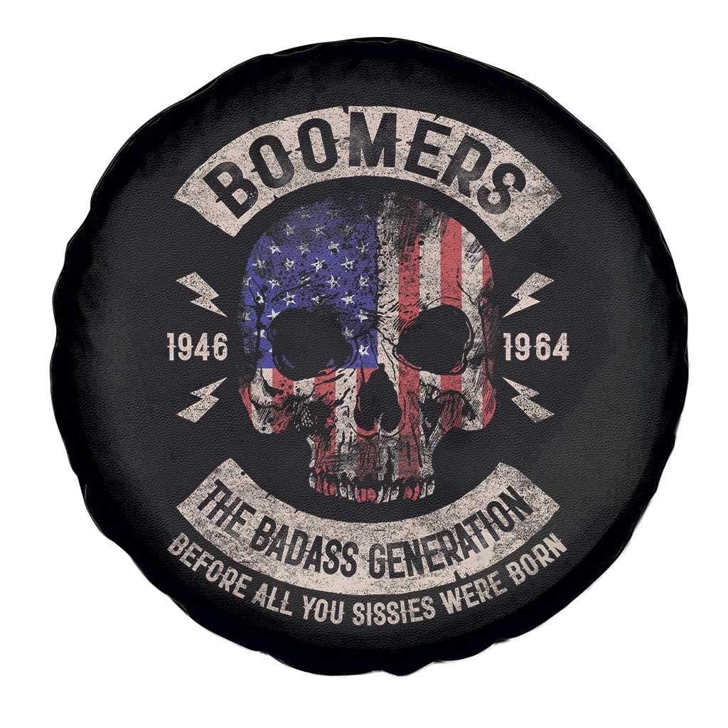 Boomers Generation Spare Tire Cover Before All You Sissie Were Born Skull USA Flag TS10 Print Your Wear