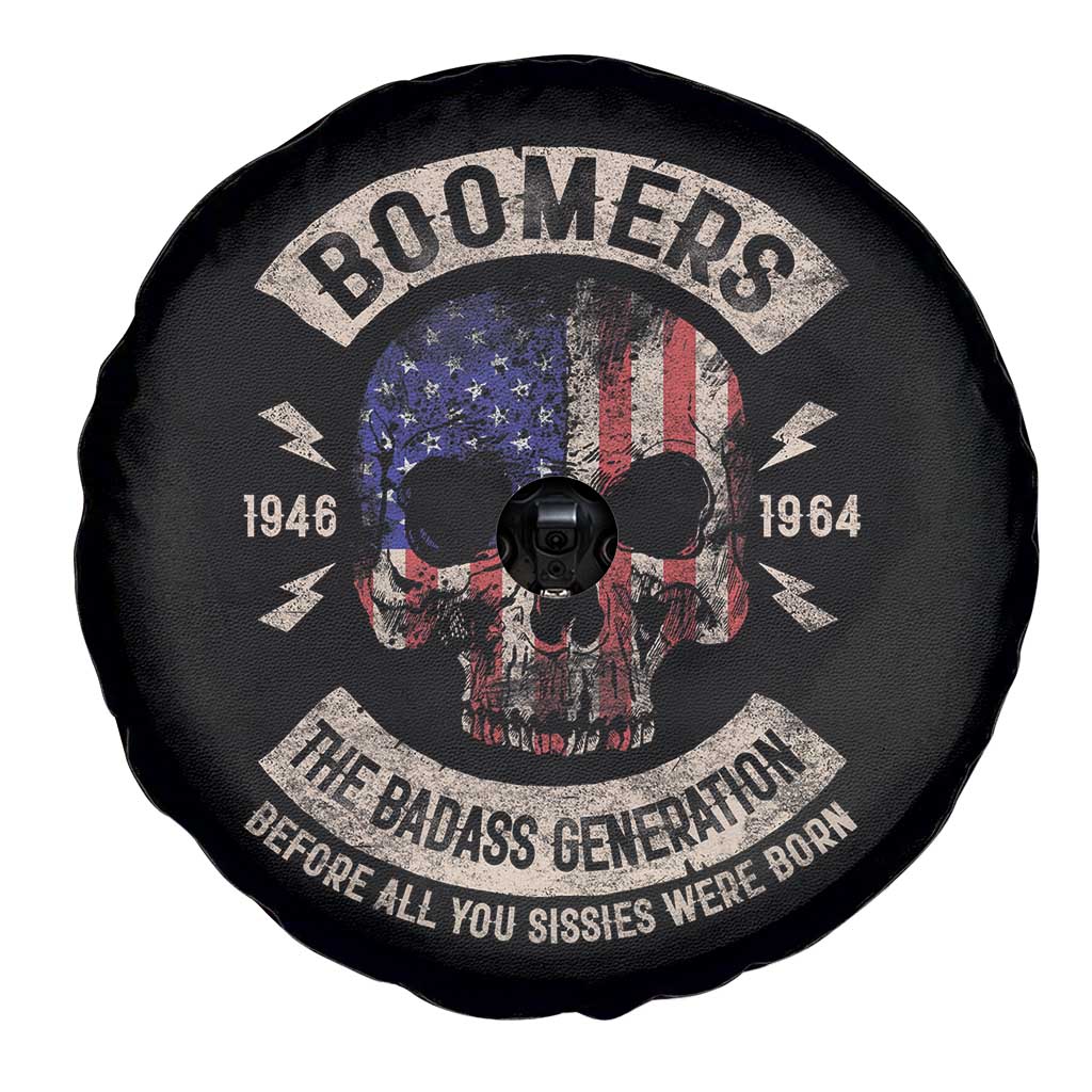 Boomers Generation Spare Tire Cover Before All You Sissie Were Born Skull USA Flag TS10 Print Your Wear