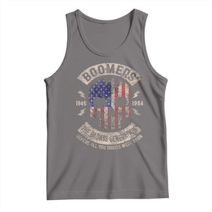 Boomers Generation Tank Top Before All You Sissie Were Born Skull USA Flag TS10 Deep Heather Print Your Wear