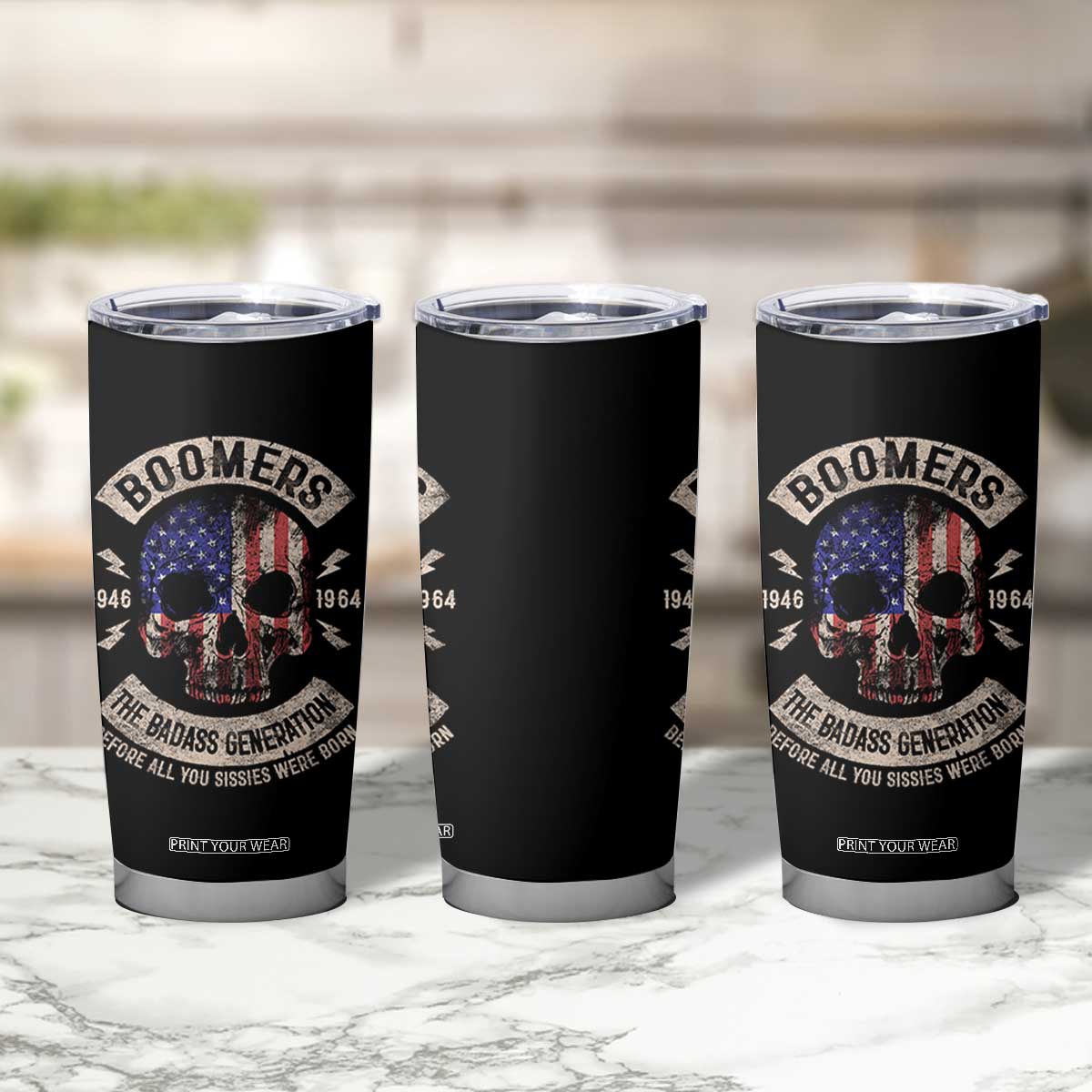 Boomers Generation Tumbler Cup Before All You Sissie Were Born Skull USA Flag TS10 Print Your Wear