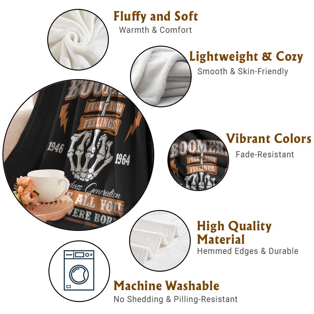 Vintage Boomers Generation Throw Blanket Before All You Sissie Were Born Skeleton Hand TS10 Print Your Wear