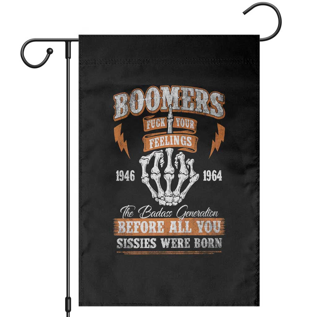 Vintage Boomers Generation Garden Flag Before All You Sissie Were Born Skeleton Hand TS10 Black Print Your Wear