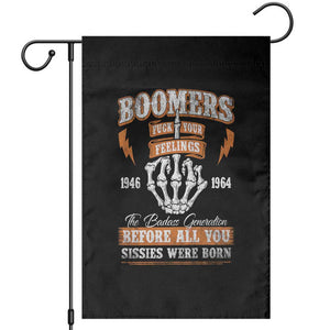 Vintage Boomers Generation Garden Flag Before All You Sissie Were Born Skeleton Hand TS10 Black Print Your Wear