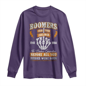 Vintage Boomers Generation Long Sleeve Shirt Before All You Sissie Were Born Skeleton Hand TS10 Purple Print Your Wear