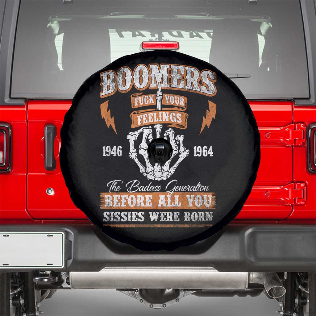 Vintage Boomers Generation Spare Tire Cover Before All You Sissie Were Born Skeleton Hand TS10 Black Print Your Wear