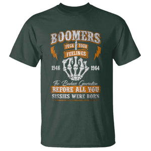 Vintage Boomers Generation T Shirt Before All You Sissie Were Born Skeleton Hand TS10 Dark Forest Green Print Your Wear