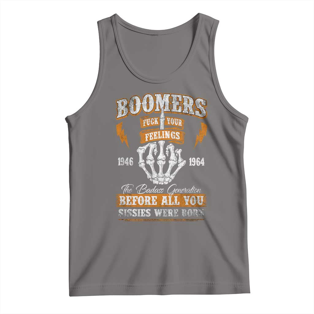 Vintage Boomers Generation Tank Top Before All You Sissie Were Born Skeleton Hand TS10 Deep Heather Print Your Wear